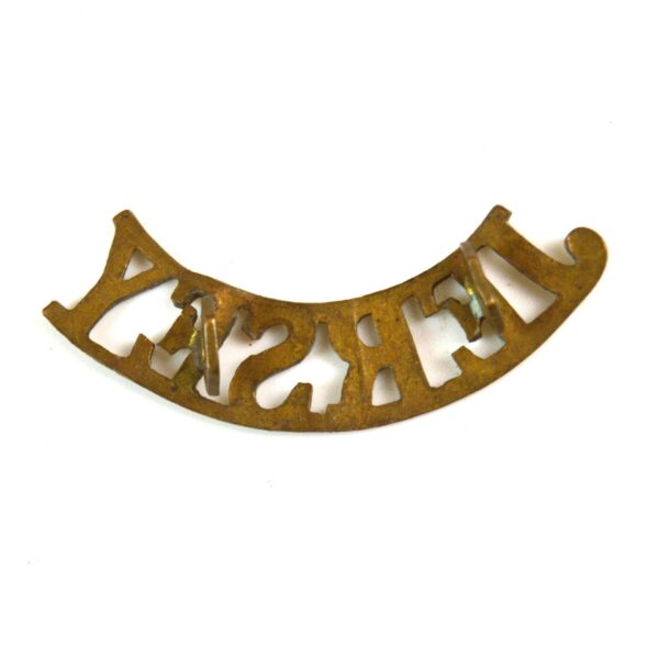 Royal Jersey Light Infantry Curved Brass Shoulder Title - Image 2