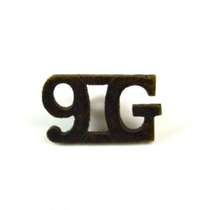 9th Gurkha Rifles Blackened Brass Shoulder Title, Original