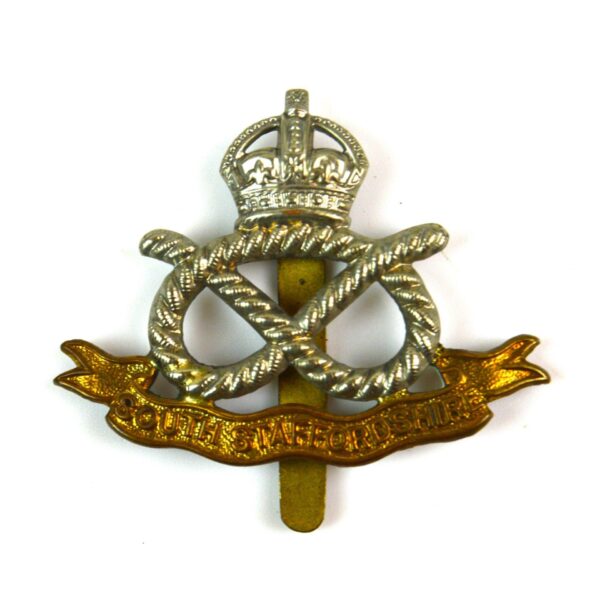 South Staffordshire Regiment Cap Badge, King's Crown, Original