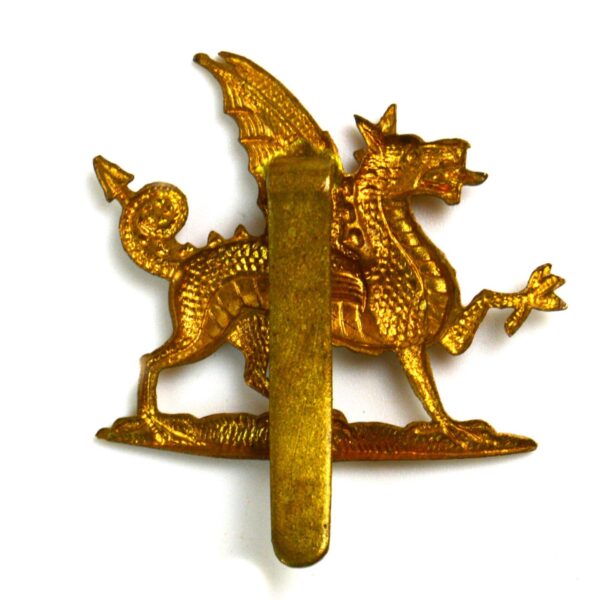 2nd Battalion, Monmouthshire Regiment (1908-22 Pattern) Cap Badge, Restrike - Image 2