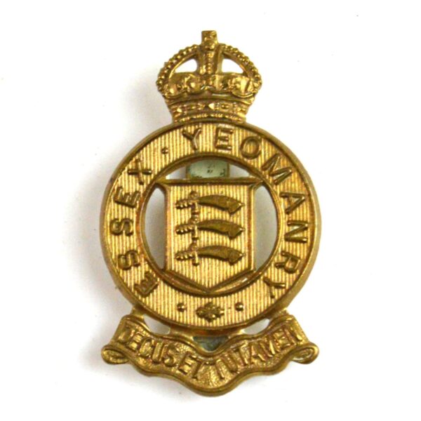 Essex Yeomanry King's Crown Cap Badge, Restrike
