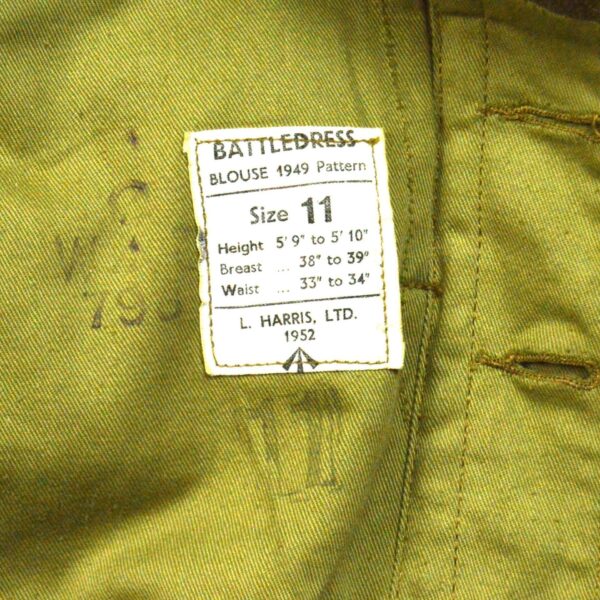 British 1949 Pattern Westminster School CCF Battledress Blouse, Size 11, Dated 1952 - Image 2