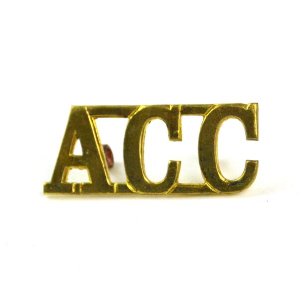 Army Catering Corps (ACC) (Top-Joined, Large Pattern) Brass Shoulder Title