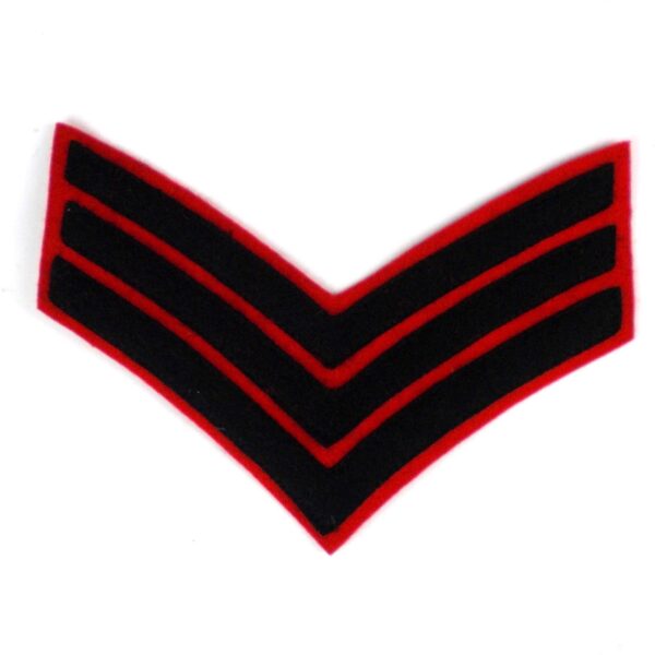 British Sergeants Greatcoat Chevron, Black on Red