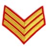 British Sergeants Mess Dress Chevron, Gold on Red