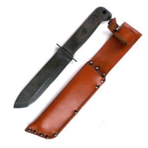 British Army Issue Survival Knife in Brown Leather Scabbard