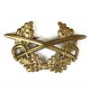 German Bundeswehr Crossed Swords in Wreath Cap Badge, Brass Finish