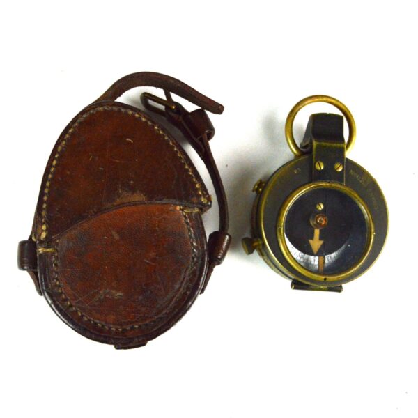 British WWI Prismatic Compass in Leather Case, Dated 1916 - Image 8