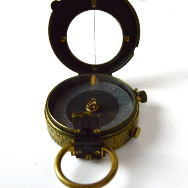 British WWI Prismatic Compass in Leather Case, Dated 1916 - Image 3