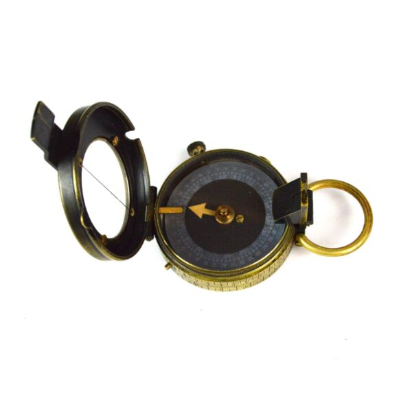 British WWI Prismatic Compass in Leather Case, Dated 1916 - Image 2