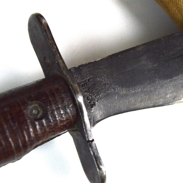 US Model 1917 Bolo Knife in Canvas Scabbard, Dated 1918 - Image 2