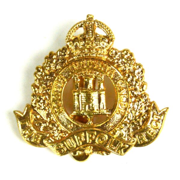 The Suffolk Regiment King's Crown Cap Badge, Restrike
