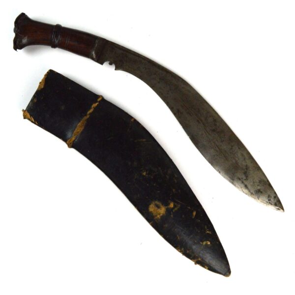 Kukri Knife with Wood Handle and Scabbard