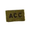 Army Catering Corps (ACC) Slip-On Shoulder Title, Black on Khaki
