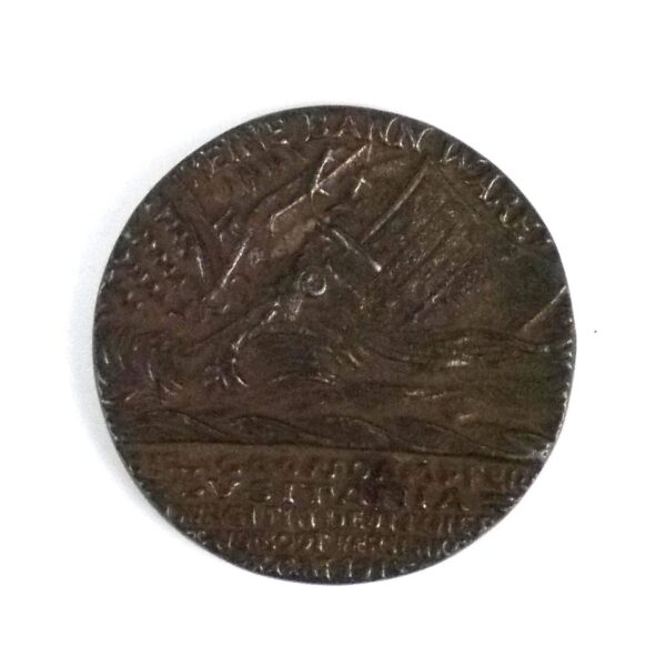 WW1 British-Made Sinking of the Lusitania Medallion - Image 2