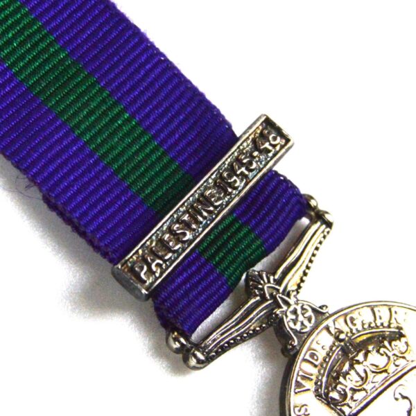 Army General Service w/ Palestine 1945-48 Clasp Miniature Replacement Medal - Image 2