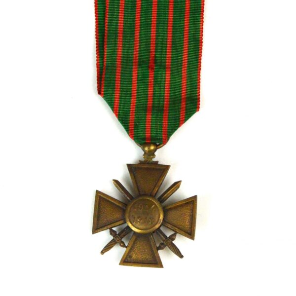 French WWI Croix de Guerre 1914-1918 Medal with 1 Mention - Image 2