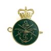 MOD Guard Service Queen's Crown Cap Badge, Enamelled & Brass