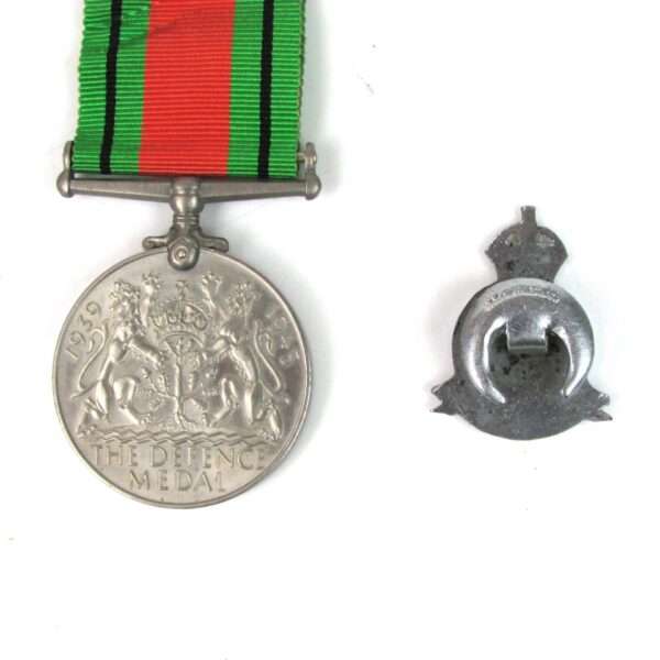 Metropolitan Defence Medal 1939-45 with War Reserve Lapel Badge, Mr. F. T. Barnes - Image 2