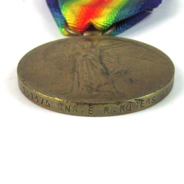 Royal Garrison Artillery Victory Medal, Gunner Ernest Ridley Rogers - Image 3