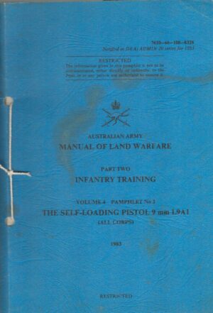 AUSTRALIAN ARMY MANUAL OF LAND WARFARE. PART TWO: INFANTRY TRAINING. VOLUME 4 PAMPHLET NO 2 THE SELF-LOADING PISTOL 9mm L9A1