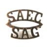 South African Engineer Corps (SAEC/SAG) Two-Line Brass Shoulder Title