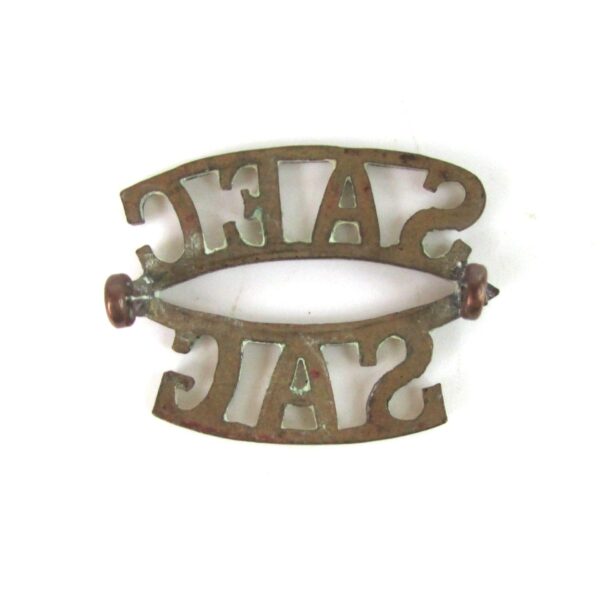 South African Engineer Corps (SAEC/SAG) Two-Line Brass Shoulder Title - Image 2