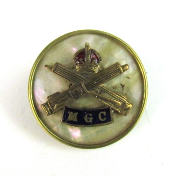 WW1-Era Machine Gun Corps Enamel and Pearl Sweetheart Brooch