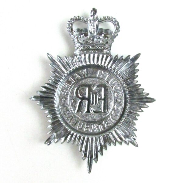 Obsolete South Wales Constabulary (Star ERII Pattern) Chrome Helmet Plate, Queen's Crown - Image 2