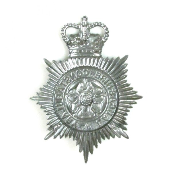 Obsolete Lancashire Constabulary Chrome Helmet Plate, Queen's Crown - Image 2