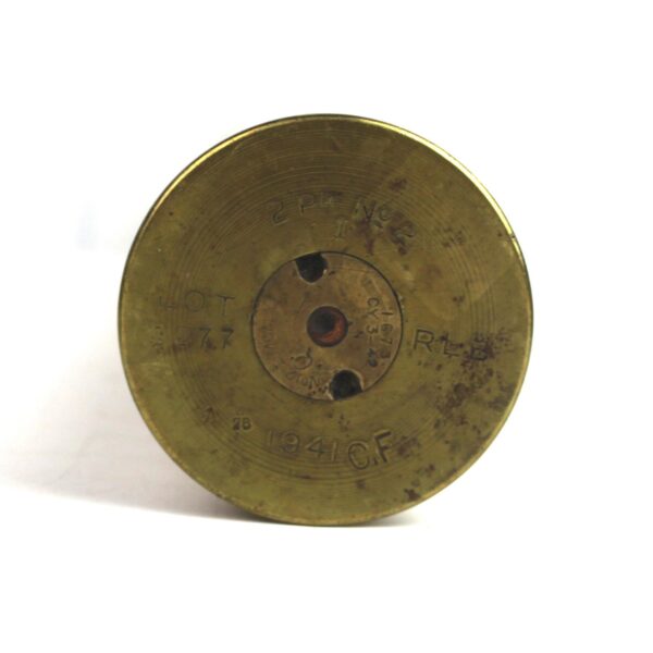 British 2 Pounder No. II Brass Shell Case, Dated 1941 - Image 4