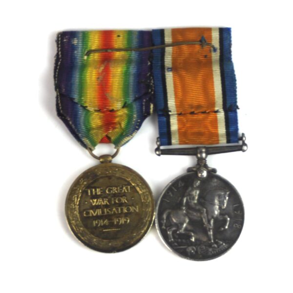 War and Victory Pair, Royal Warwickshire Regiment, Private Burnett/Barrett Leikin (Wounded) - Image 2