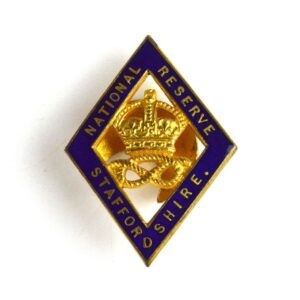 National Reserve Staffordshire Gilt Lapel Badge