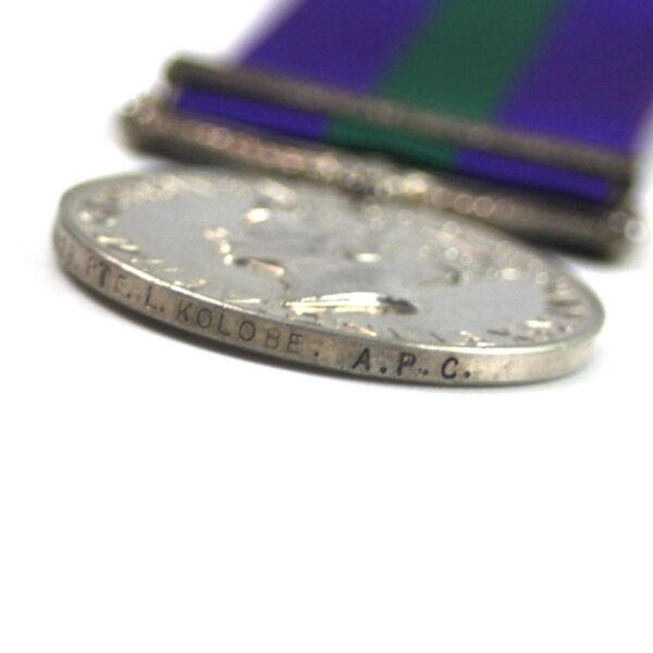 General Service Medal with Palestine 1945-48 Clasp, Pte L Kolobe, APC - Image 3