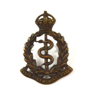 Royal Army Medical Corps (RAMC) Officer Service Dress Bronze Collar Badge (1901-1946 Pattern) - Original