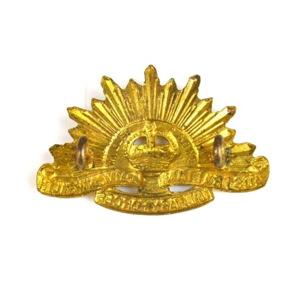 Australian Commonwealth Military Forces (King's Crown) Collar Badge, Original - Image 2