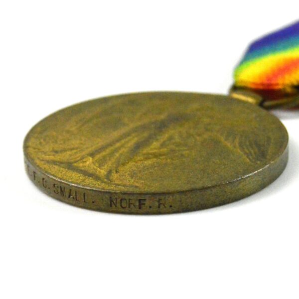 Victory Medal, Private Frederick Charles Small, Norfolk Regiment/North Staffordshire Regiment - Image 3
