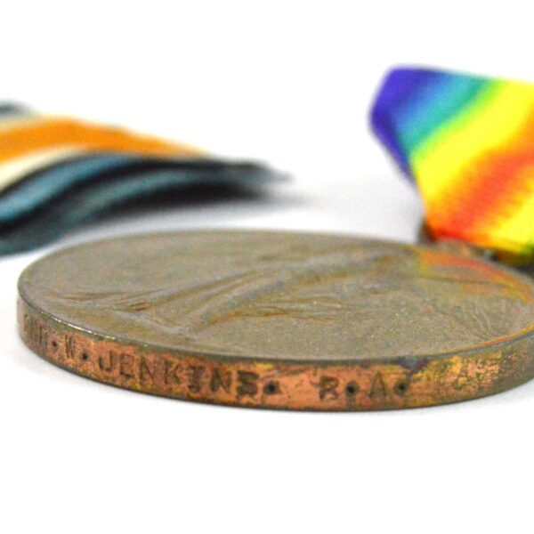 British War and Victory Medal, Gunner William Jenkins, Wessex (Hampshire) Heavy Battery, Royal Garrison Artillery - Image 3