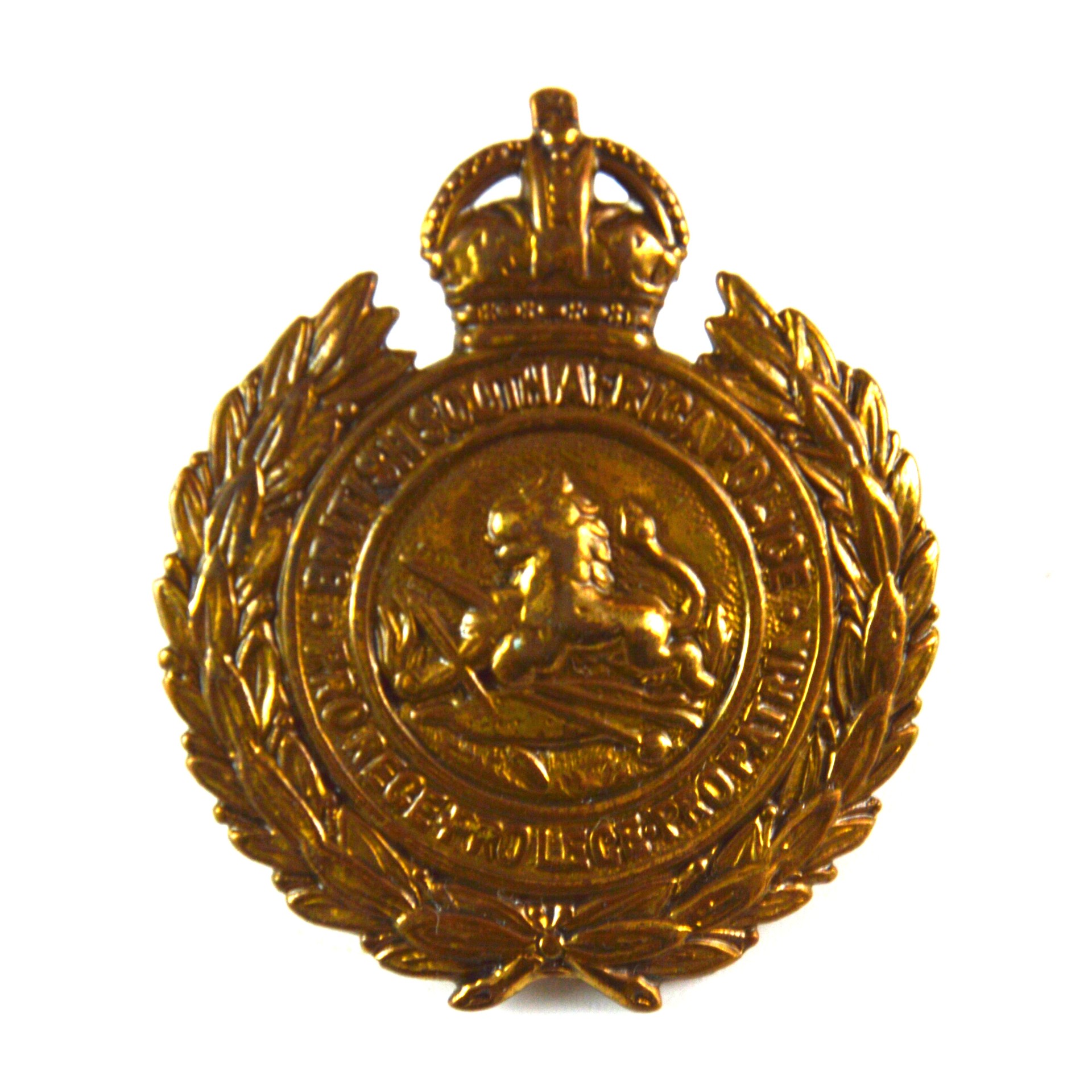 British South Africa Police (BSAP) Cap Badge (King's Crown, 1933-1945 Pattern) - Original