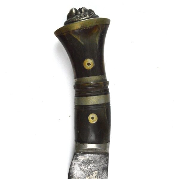 Horn and Nickel Handle Kukri Knife - Image 4