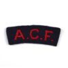 Army Cadet Force (ACF) Embroidered Shoulder Title, Red on Blue