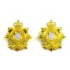 Royal Logistics Corps (RLC) Gilt Collar Badge, Pair, Queen's Crown