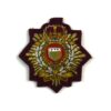 Royal Logistics Corps Officer's Embroidered (Maroon Background) Beret Badge, Queen's Crown