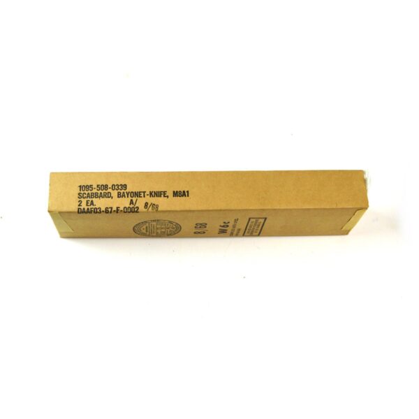 Two Vietnam War Era US M8A1 Bayonet Scabbards in Unissued Box, Dated August 1968 - Image 2