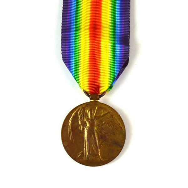 Victory Medal, Private E. T. Atkinson, East Kent (The Buffs) Regiment