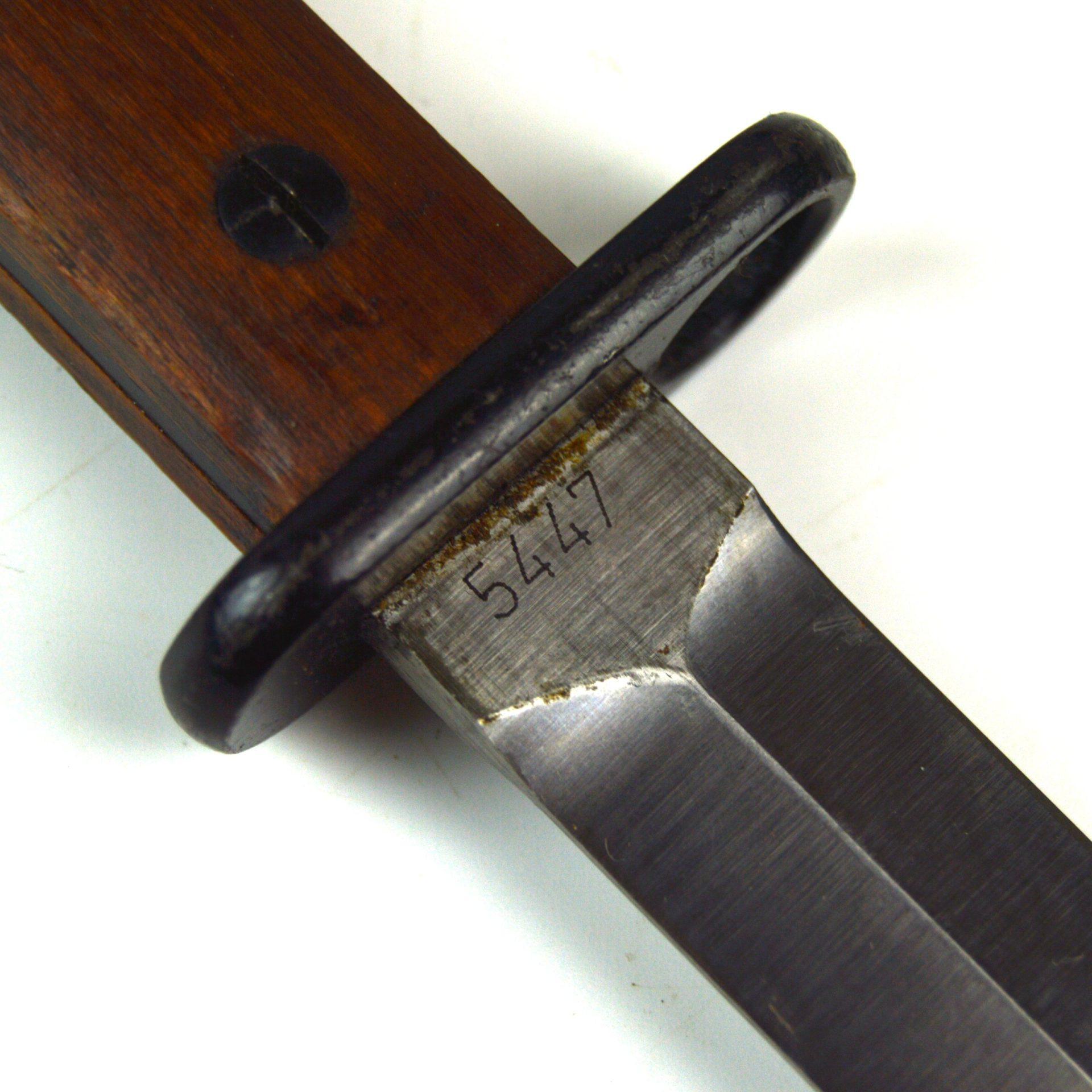 Colombian-Issue Danish Madsen M1947 Rifle Bayonet and Scabbard - Image 7