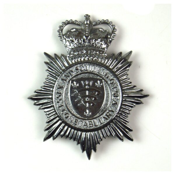 Essex and Southend-On-Sea Constabulary Chrome Helmet Plate, Queen's Crown