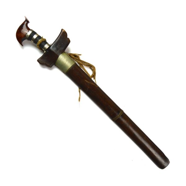 Indonesian Moro Kris in Wooden Scabbard - Image 3