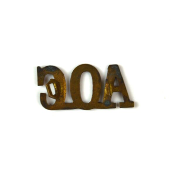 Army Ordnance Corps (AOC) (1894-1918 Pattern) Brass Shoulder Title - Image 2