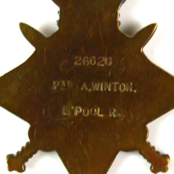 1914-15 Star, Private Albert Winton, 18th (Liverpool Pals) Battalion, King's (Liverpool) Regiment - Image 3
